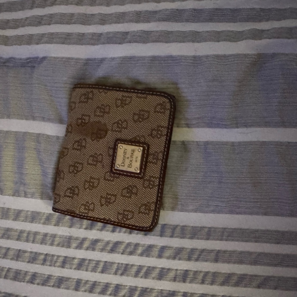 Dooney & Bourke Tan and Brown Logo Wallet